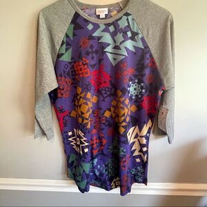 Lularoe Randy Large top 3/4 sleeve purple NEW